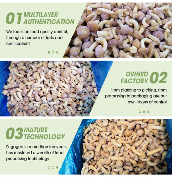Jamur organik yang dibudidayakan liar sehat alami Bergizi segar utuh Beku Jamur IQF Beku Nameko 3